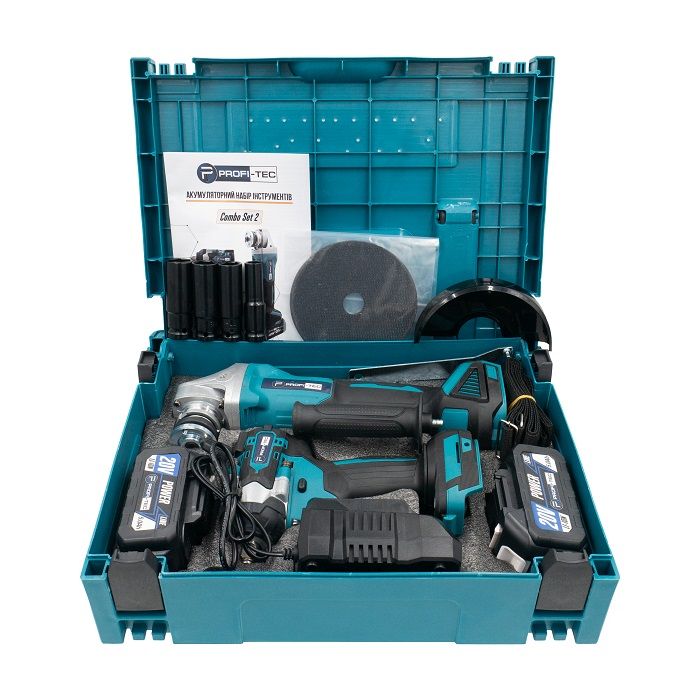 Набір інструментів акумуляторний  PROFI-TEC Combo Set 2/1 POWERLine DGA20BL, DTW500BL