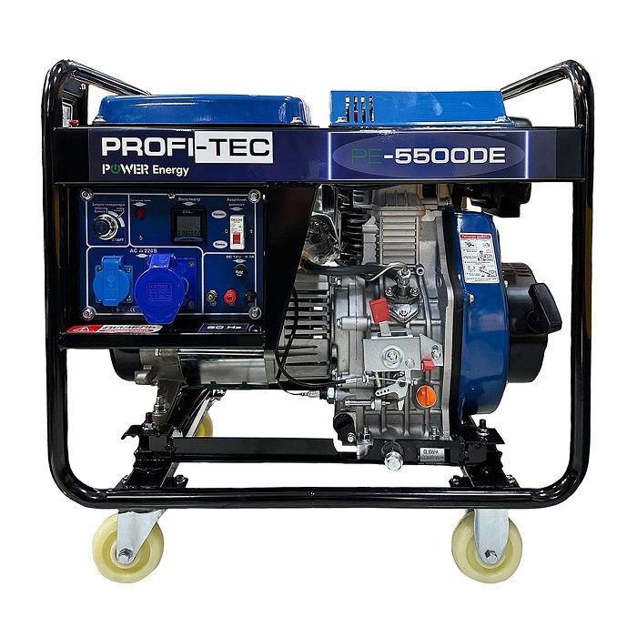 Генератор дизельный PROFI-TEC PE-5500DE (5.5 кВт, электростартер)