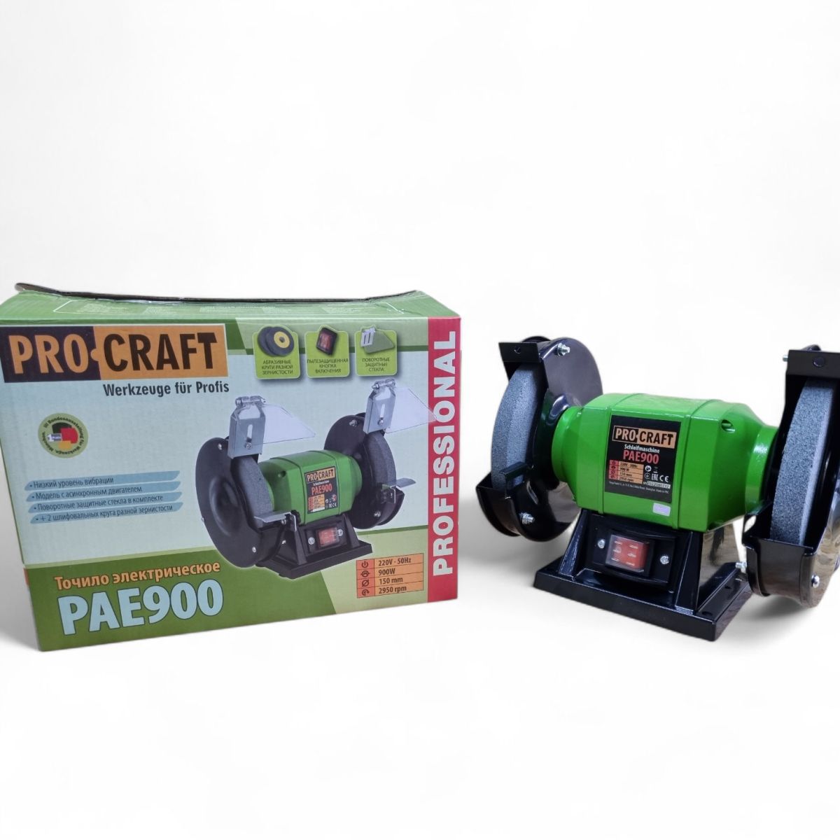 Точильный станок наждак 150мм 900Вт Германия ProCraft PAE 900