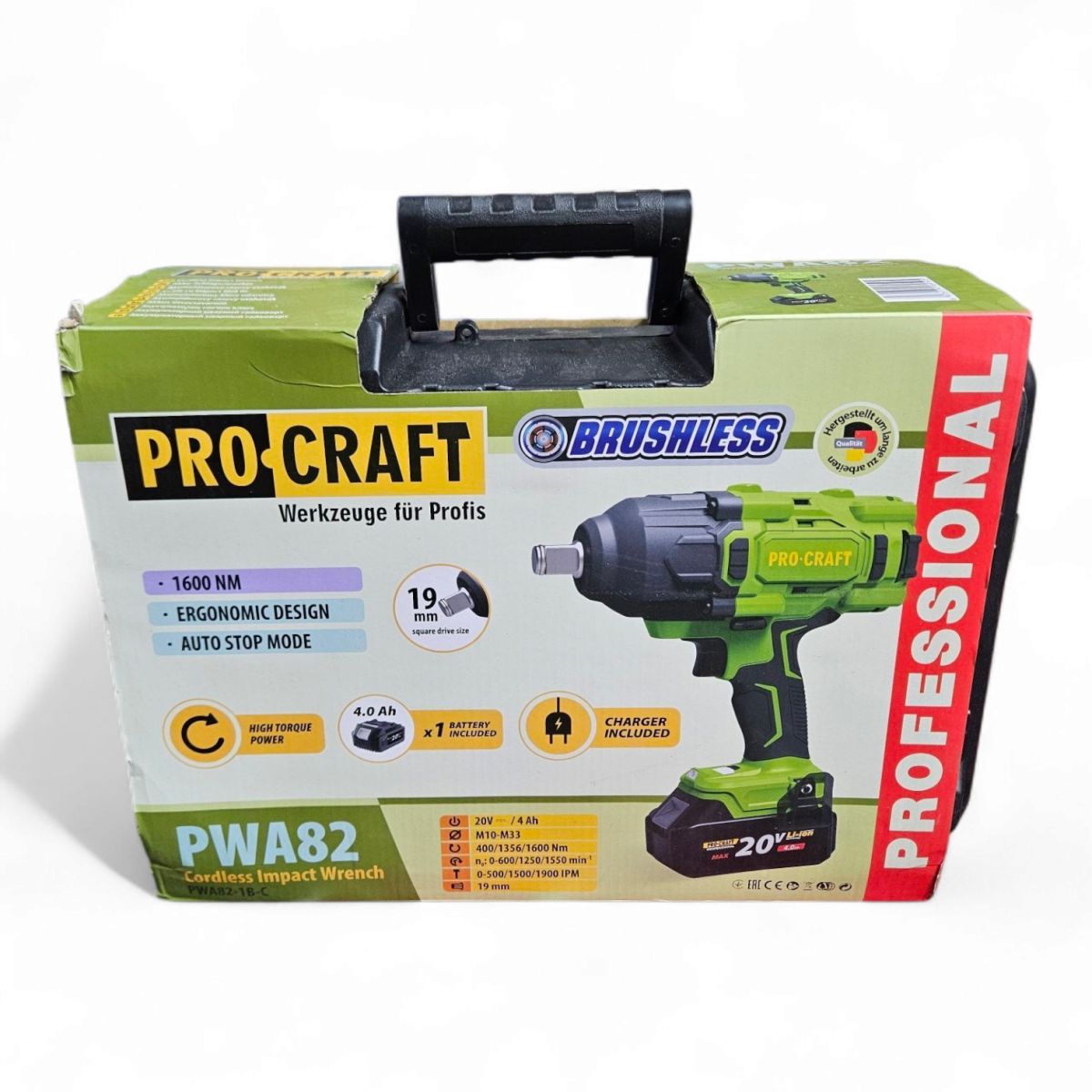 Гайковерт акумуляторний 3/4" Procraft PWA82 Німеччина