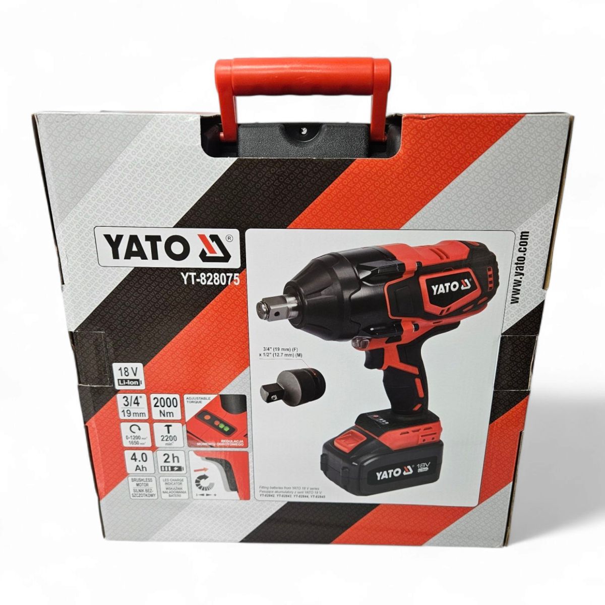 Гайковерт акумуляторний безщітковий 3/4" 2000 Nm YATO YT-828075 Польща