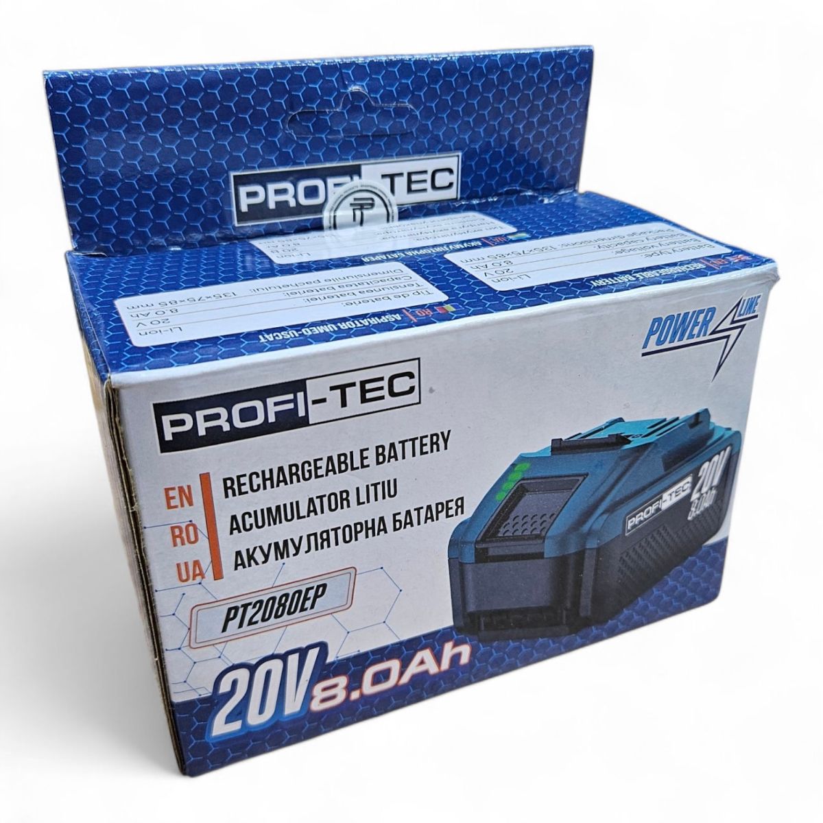 Акумулятор батарея PROFI-TEC PT2080EP 20 В - 8.0 Аг високострумова Німеччина
