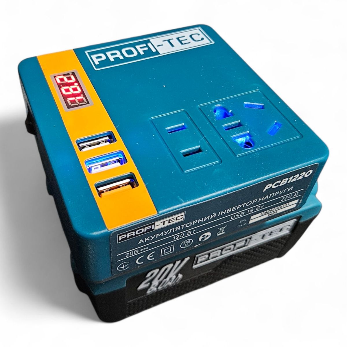 Акумуляторний інвертор напруги PROFI-TEC PCB1220 без акумулятора 