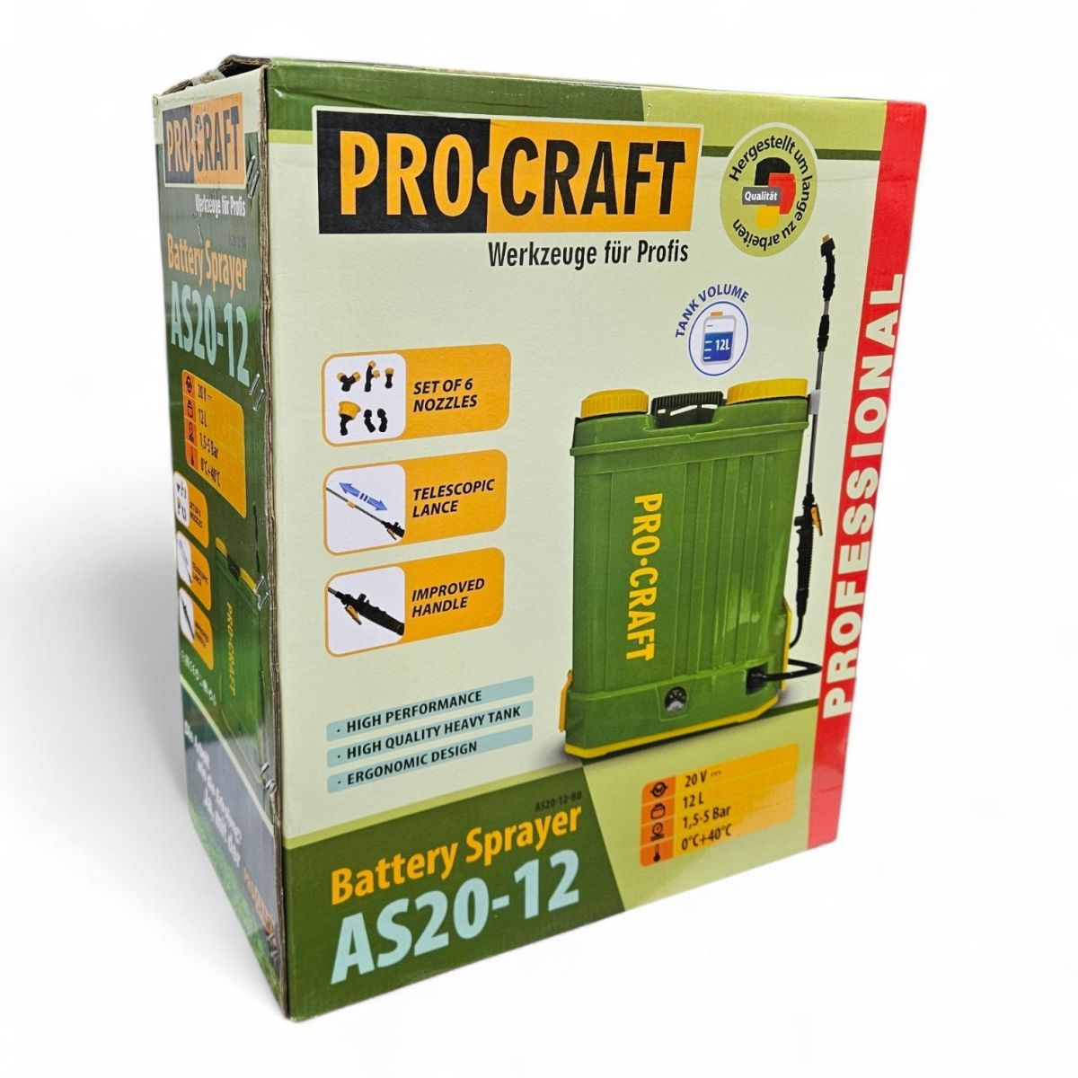 Опрыскиватель аккумуляторный 12л Procraft AS20-12 (без акб)