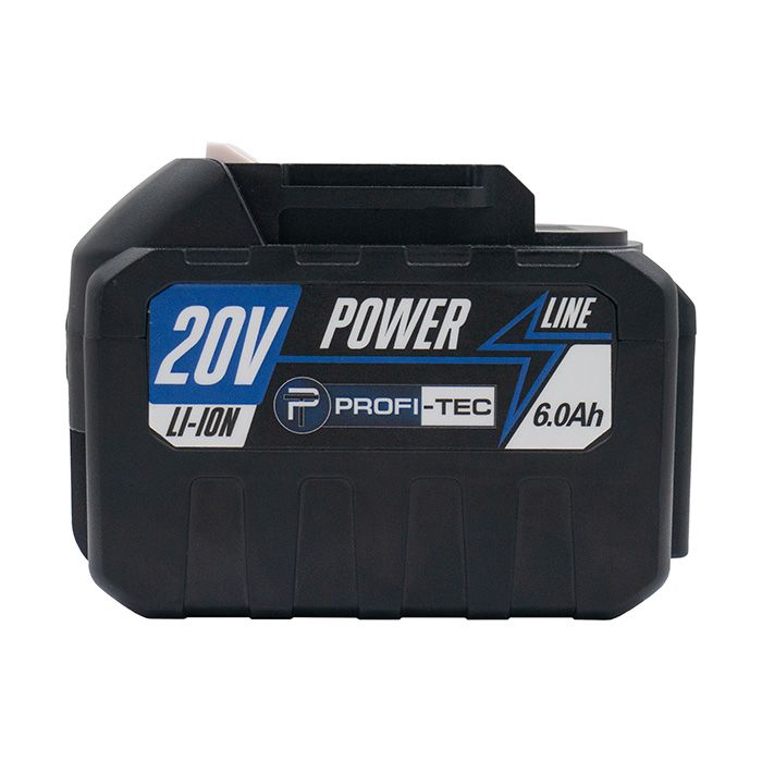 Акумулятор 20 В на 6.0 Аг PROFI-TEC PT2060MP POWERLine високострумовий з індикатором