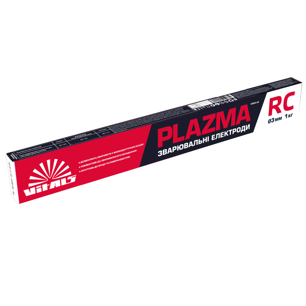 Електроди  зварювальні Vitals Plazma РЦ d 3мм 1кг 245083