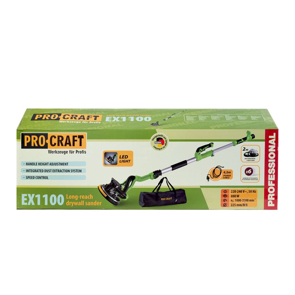Шліф машина для стін та штукатурки Procraft EX1100