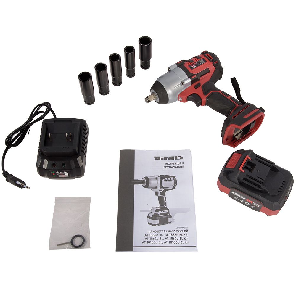 Гайковерт аккумуляторный 650Нм 1/2" Vitals Master AT 1862c BL Kit