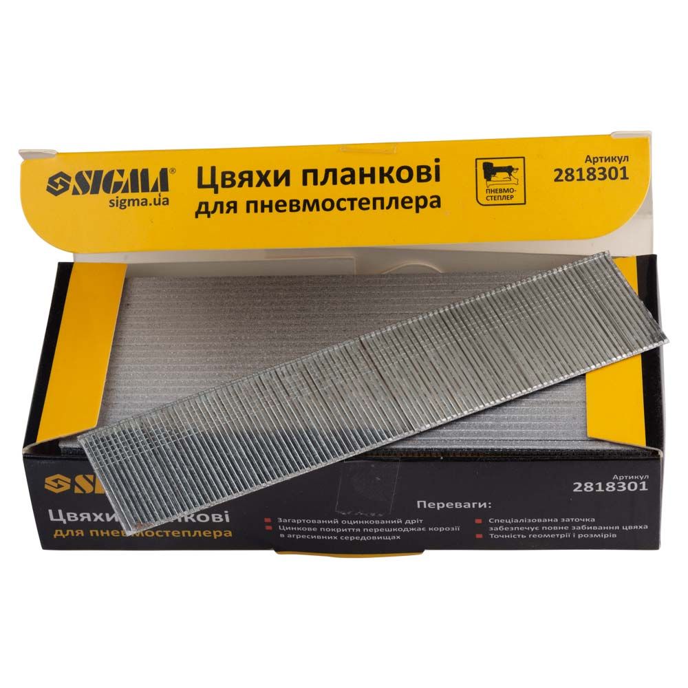 Гвозди для пневмостеплера 30×1.25×1мм 5000шт SIGMA 2818301