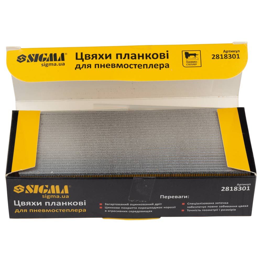 Гвозди для пневмостеплера 30×1.25×1мм 5000шт SIGMA 2818301