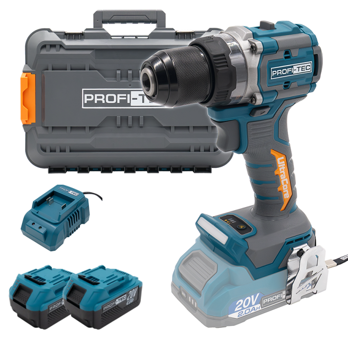 Шурупокрут дриль акумуляторний PROFI-TEC PPCD7020 UltraCore 4.0 Аг