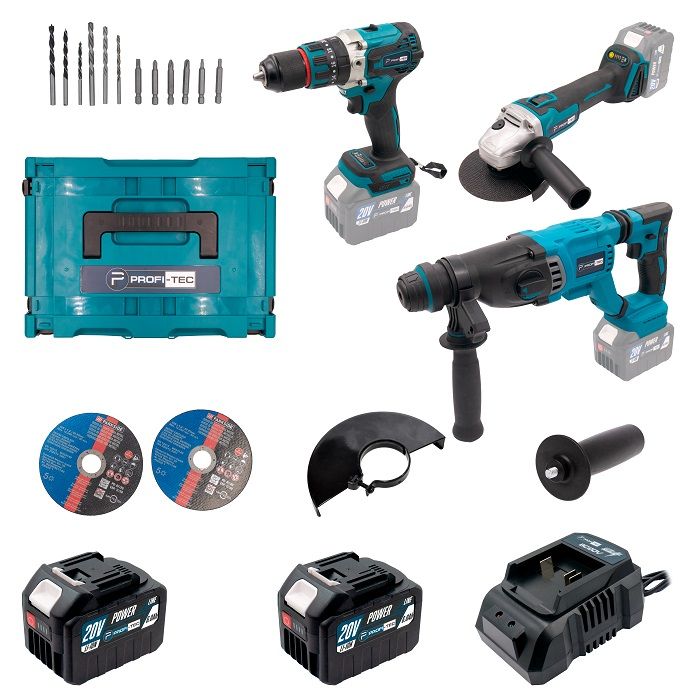 Набір інструментів акумуляторний PROFI-TEC Combo Set 3/2 POWERLine PBH201BL, DHP485BL, DGA20BL