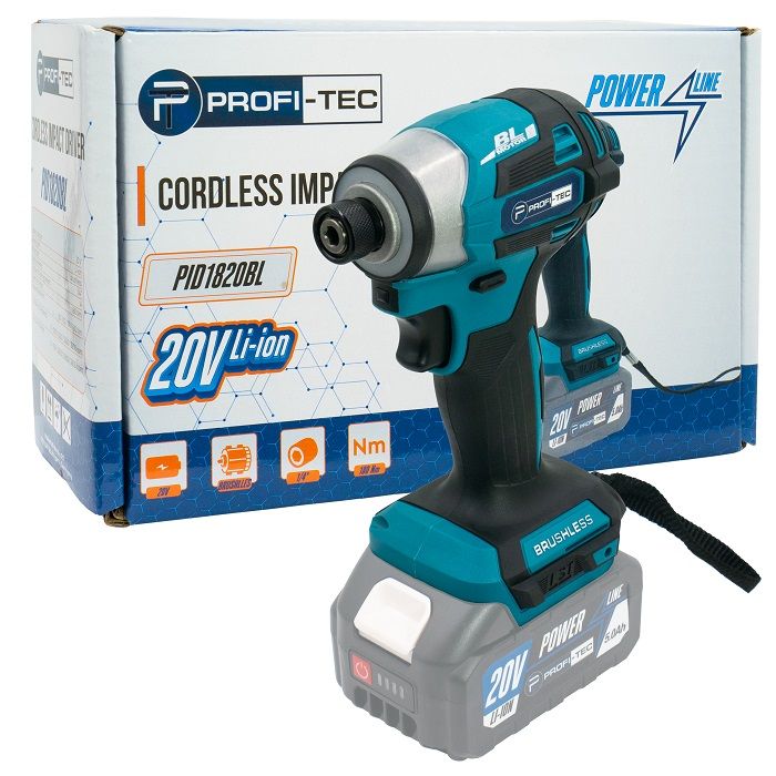 Импульсный винтоверт импакт аккумуляторный PROFI-TEC PID1820BL POWERLine без акб