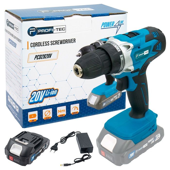 Шуруповерт акумуляторний PROFI-TEC PCD2820V POWERLine 2.0 Аг 1шт