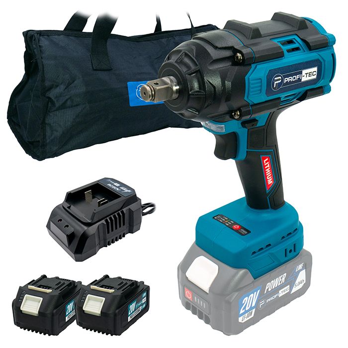 Гайковерт акумуляторний PROFI-TEC PTW820BL POWERLine 4.0 Аг 2шт
