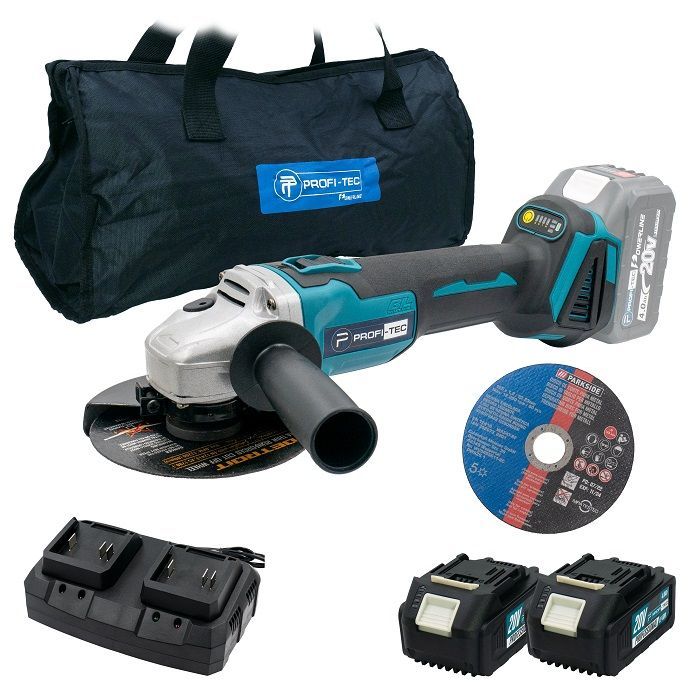 Болгарка акумуляторна  PROFI-TEC DGA20BL POWERLine 4.0 Аг 2шт