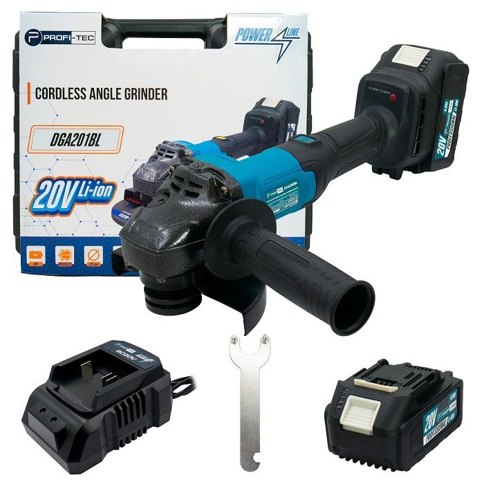 Болгарка акумуляторна PROFI-TEC DGA201BL POWERLine 4.0 Аг 2шт