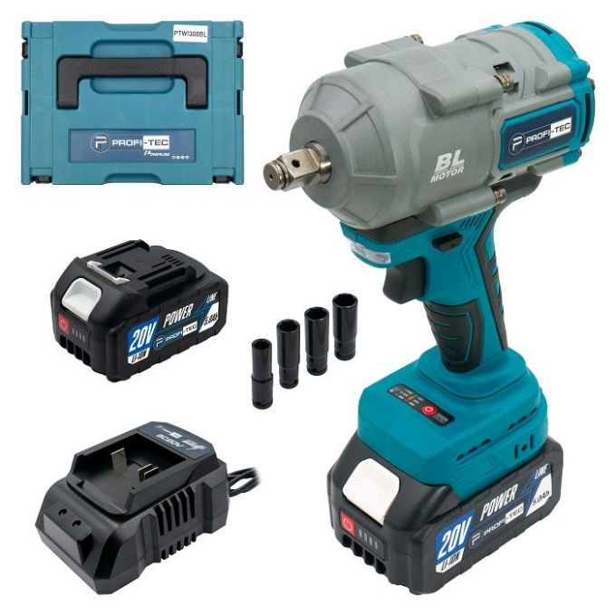 Гайковерт аккумуляторный PROFI-TEC PTW1003BL POWERLine 4.0 Ач 2шт