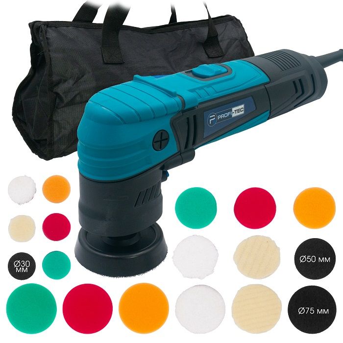 Полировочная машинка PROFI-TEC PPM-607SR SET (600 Вт, диски 30 / 50 / 75 мм)