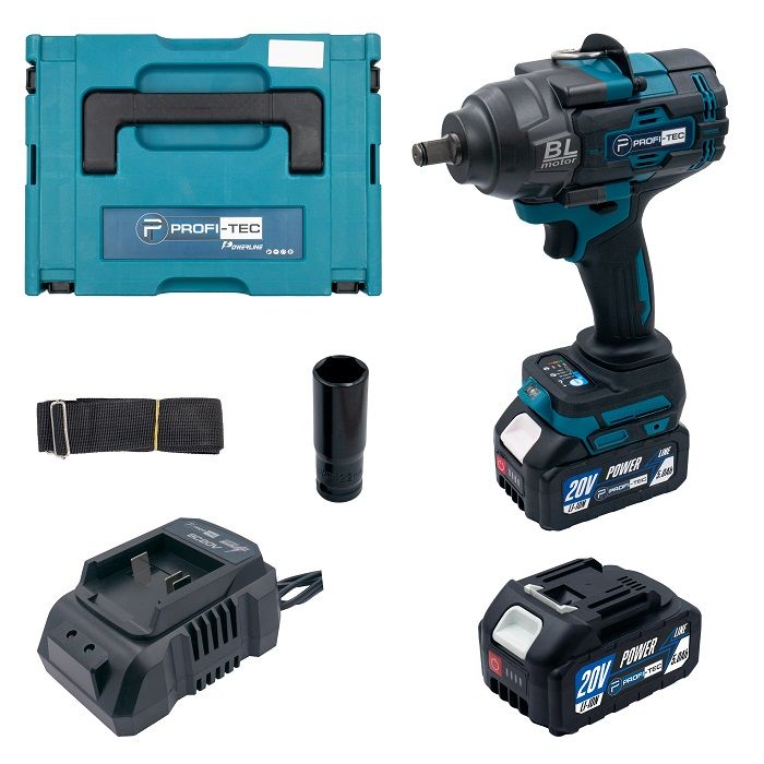 Гайковерт акумуляторний PROFI-TEC PTW1002BL POWERLine  4.0 Аг 2шт