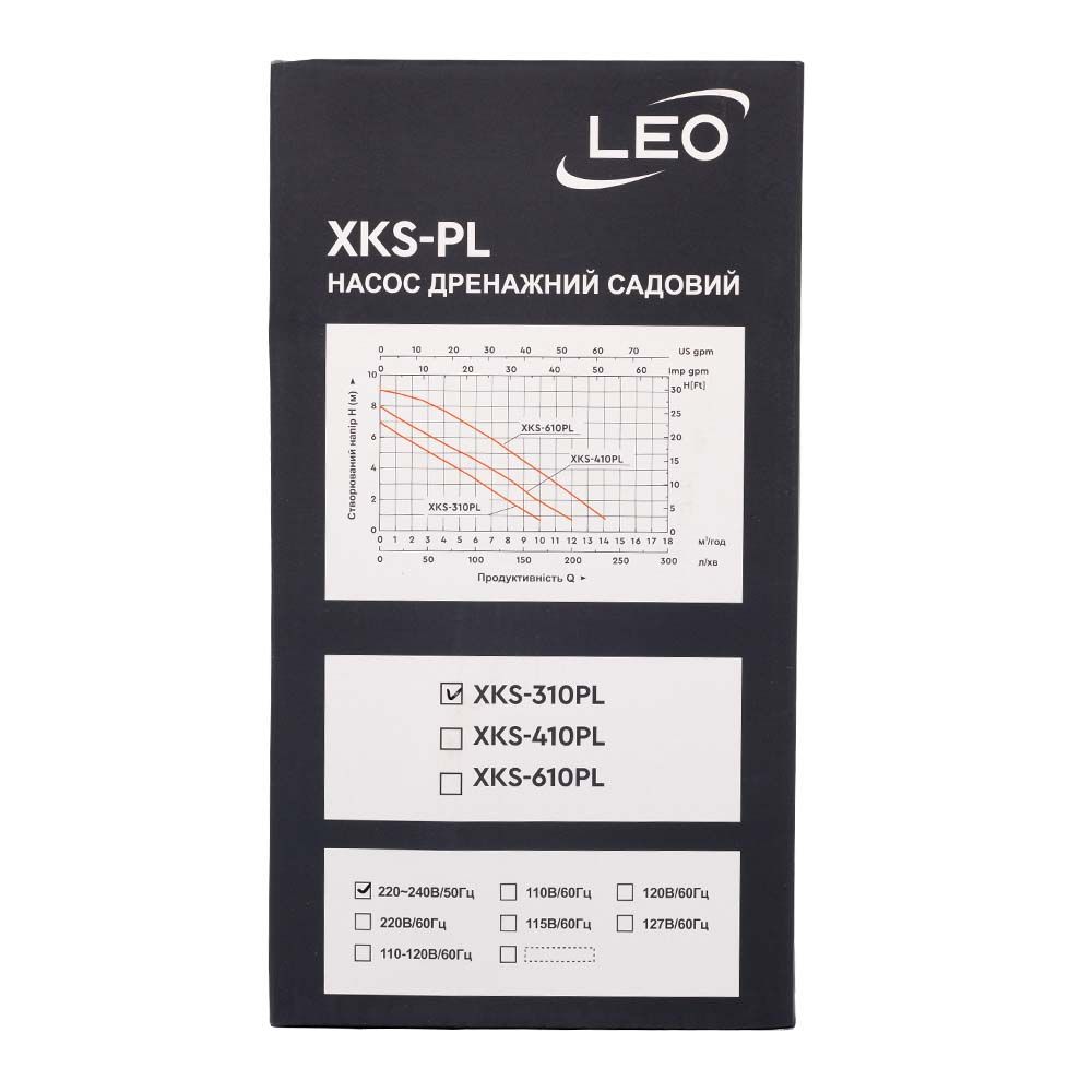 Дренажний насос 0.3 кВт LEO 773112