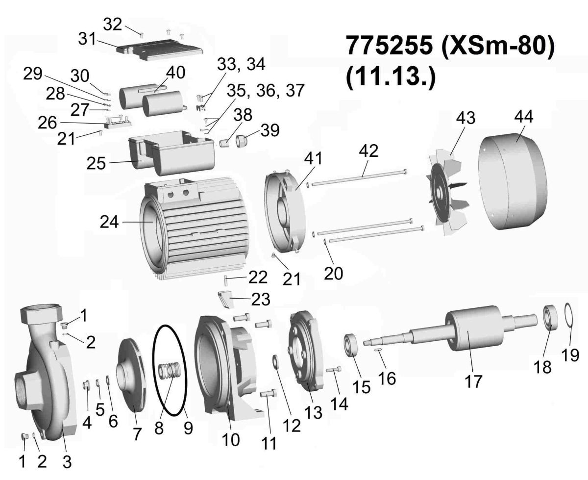 Насос відцентровий 2.2 кВт LEO XSm-80