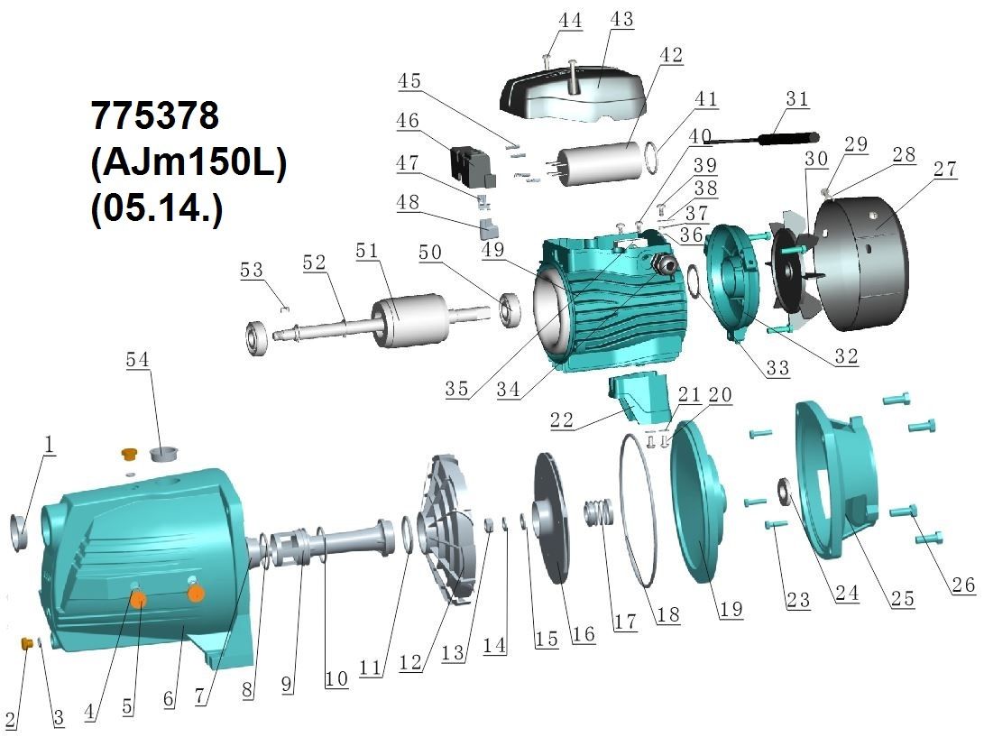 Насос відцентровий самовсмоктуючий 1.5кВт LEO 3.0 AJm150L