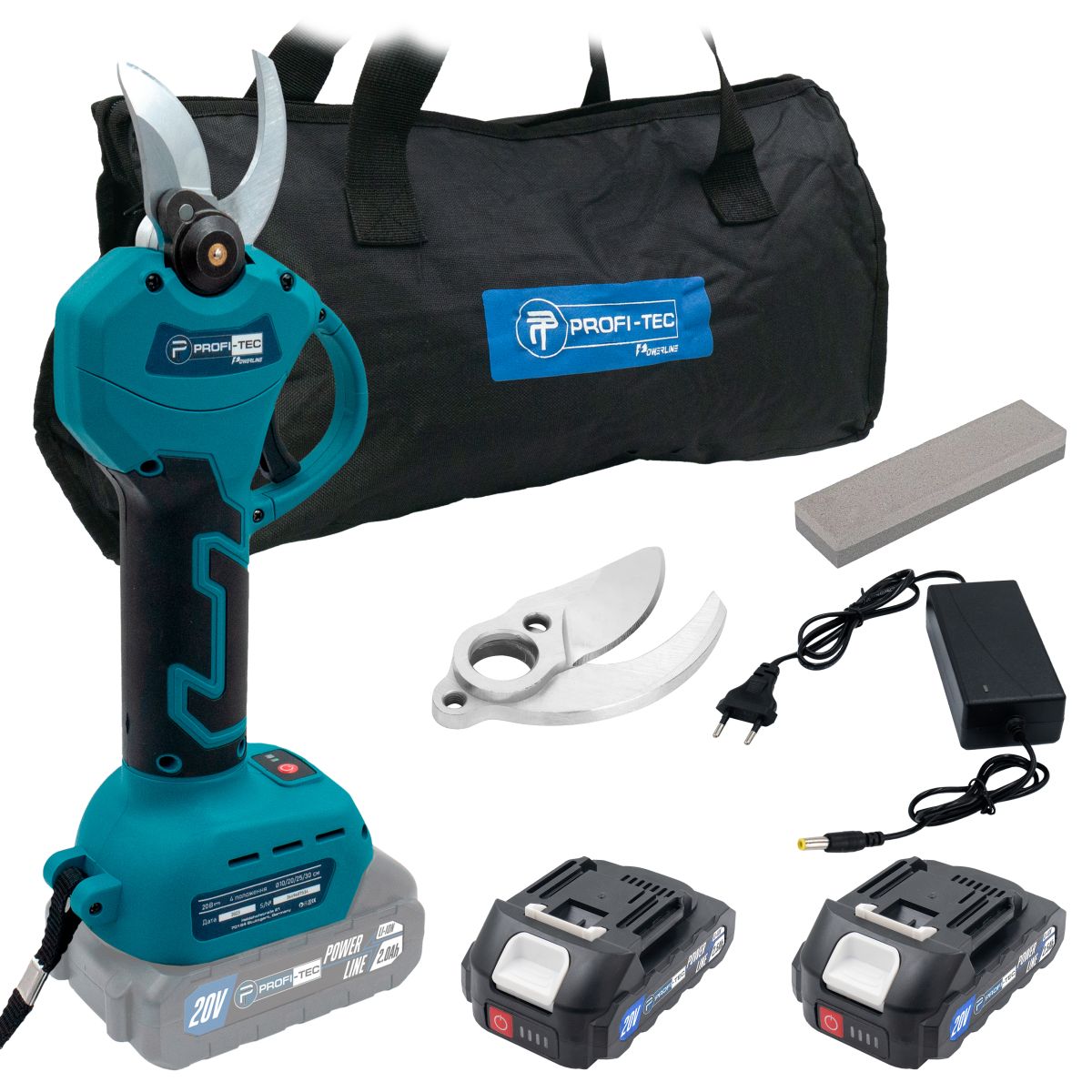 Секатор акумуляторний PROFI-TEC PES20BL POWERLine 2.0 Аг 2шт