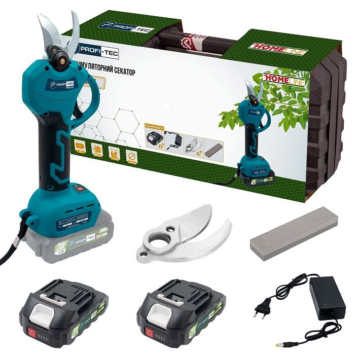 Секатор акумуляторний PROFI-TEC HES20BL HomeLine 2.0 Аг 2шт