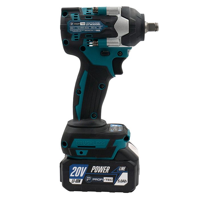 Гайковерт акумуляторний PROFI-TEC DTW500BL POWERLine 4.0 Аг 2шт