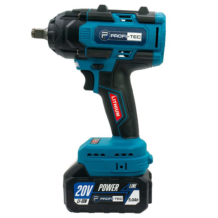 Гайковерт акумуляторний PROFI-TEC PTW820BL POWERLine 4.0 Аг 2шт