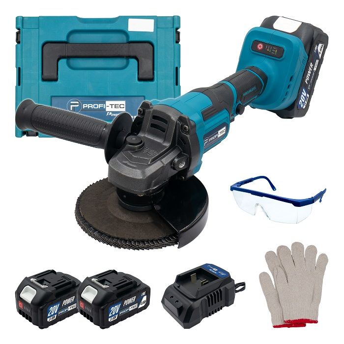 Болгарка акумуляторна 125мм PROFI-TEC PGA202BL POWERLine 4,0а 2шт