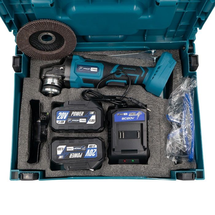 Болгарка акумуляторна 125мм PROFI-TEC PGA202BL POWERLine 4,0а 2шт