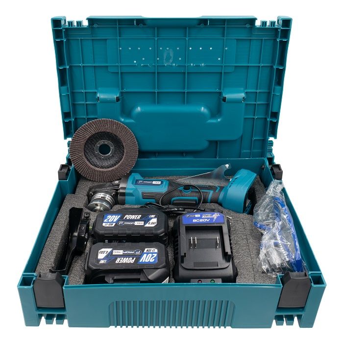Болгарка акумуляторна 125мм PROFI-TEC PGA202BL POWERLine 4,0а 2шт