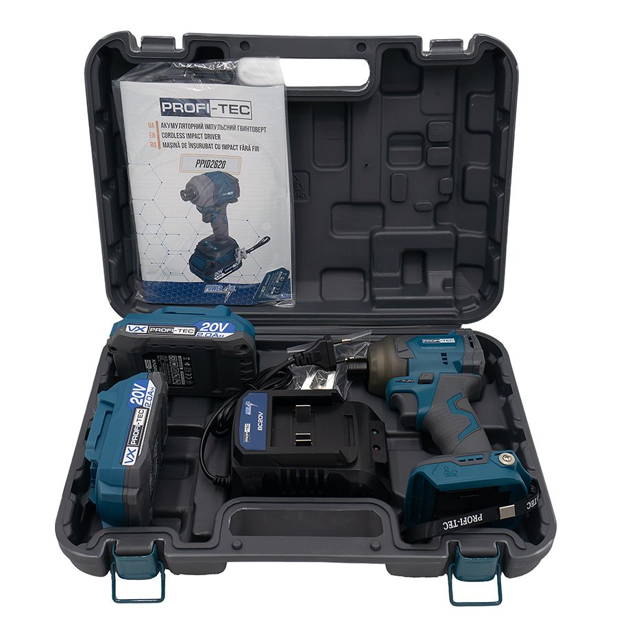 Імпакт гвинтоверт акумуляторний PROFI-TEC PPID2620 POWERLine