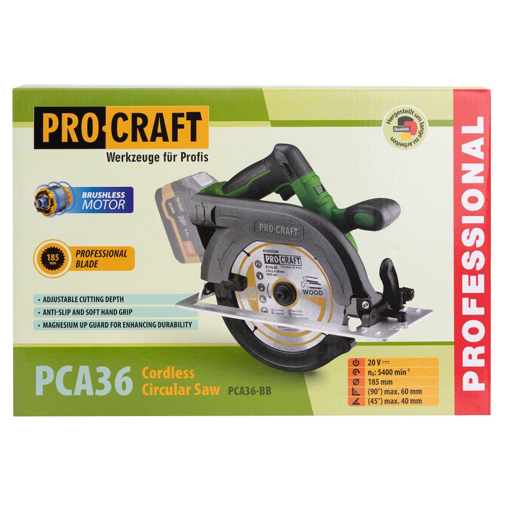 Циркулярна пила акумуляторна Procraft PCA36 (Без акб)