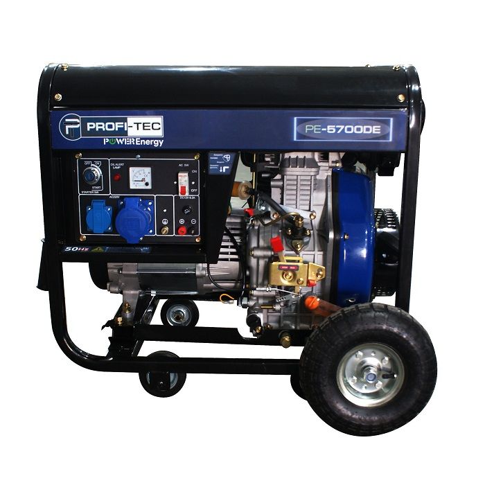 Генератор дизельный PROFI-TEC PE-5700DE (5.7кВт, электростартер)