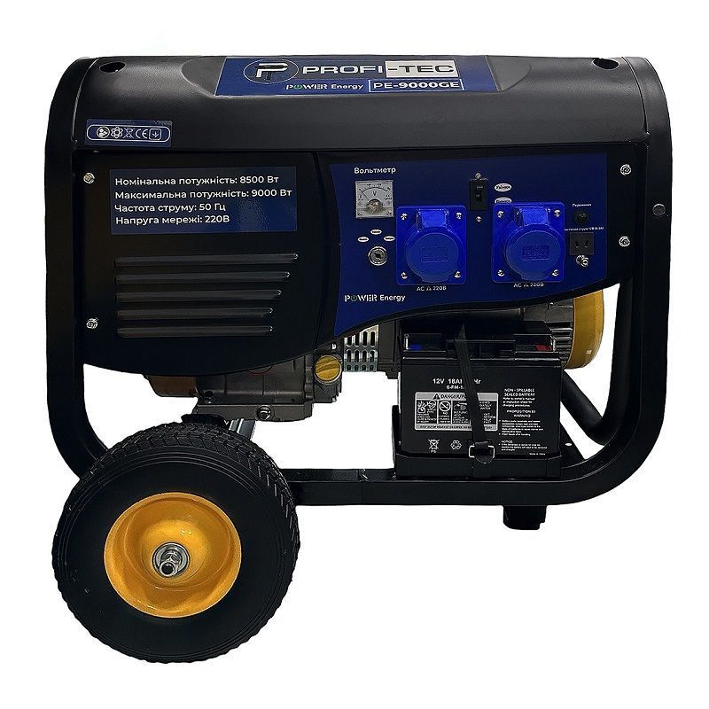 Генератор бензиновый PROFI-TEC PE-9000GE (8.5 кВт, электростартер)