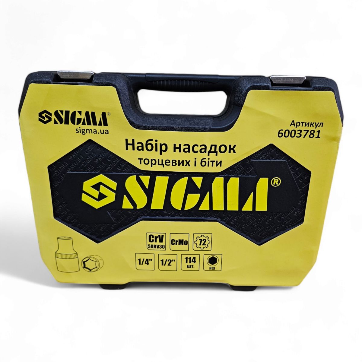 Набір ключів та головок для авто 114шт CrMo SIGMA 6003781