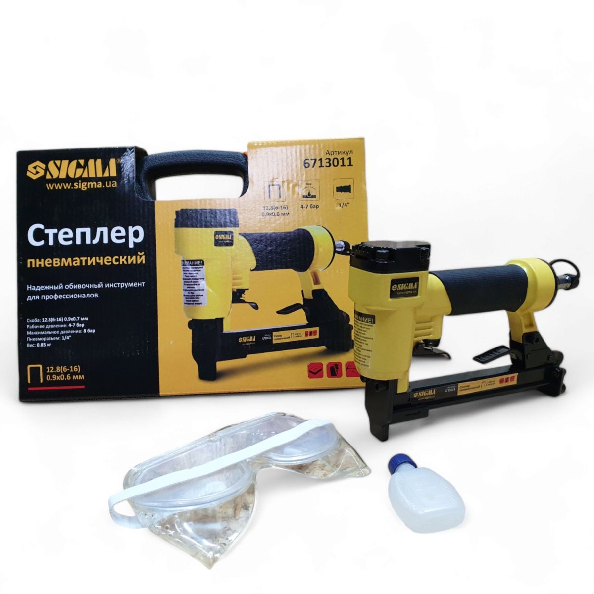 Пневмостеплер на скобу 12,8 мм для мебели SIGMA 6713011