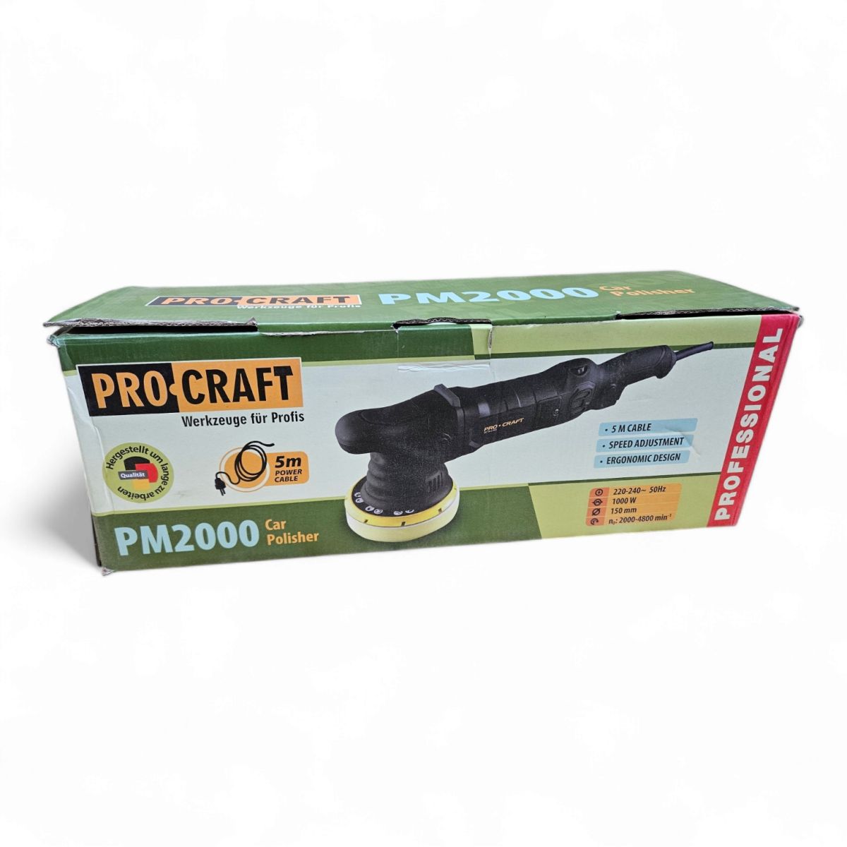Полировочная машинка для авто эксцентриковая ProCraft PM2000 Германия 21 мм.
