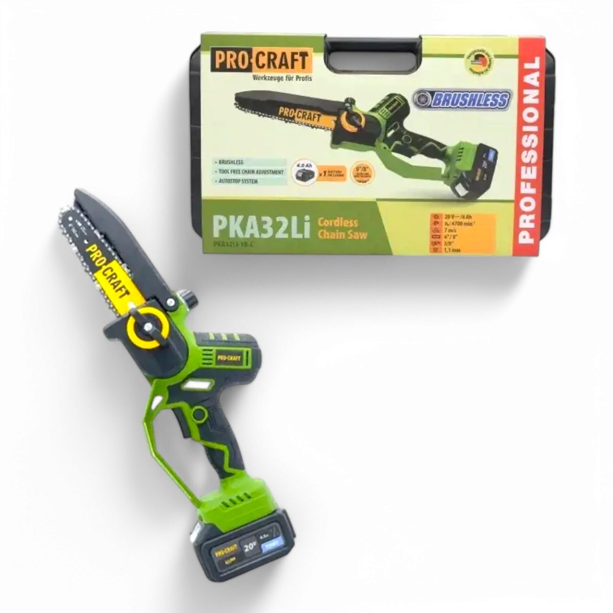 Акумуляторна пила ланцюгова Procraft PKA32Li безщіткова