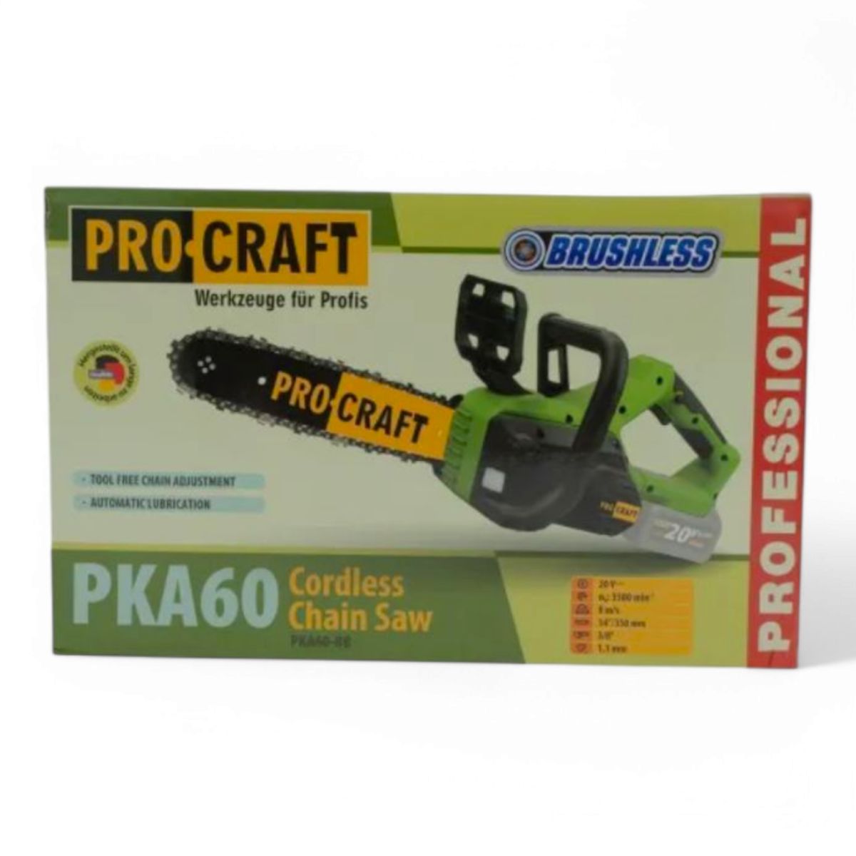 Акумуляторна пила ланцюгова Procraft PKA60 Німеччина