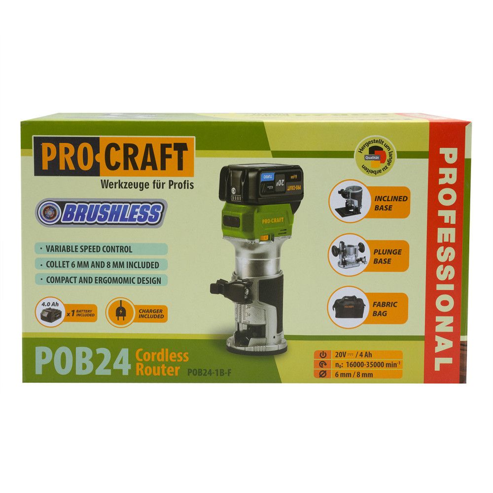 Фрезер акумуляторний Procraft POB24  (1 акб)