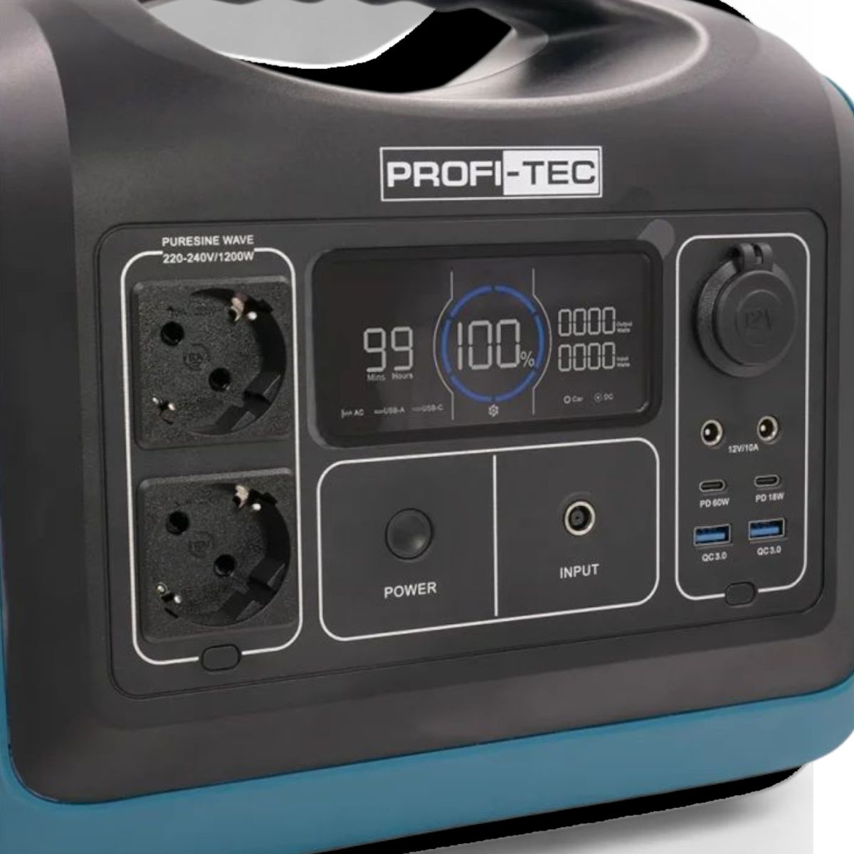 Зарядная станция PROFI-TEC PPS1200 LiFePO₄ 1200 Вт ecoflow 1,2кВт