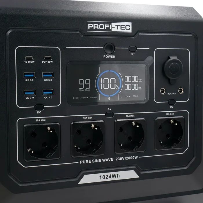 Зарядная станция PROFI-TEC PPS2000 LiFePO₄ 2000 Вт ecoflow 2.0кВт