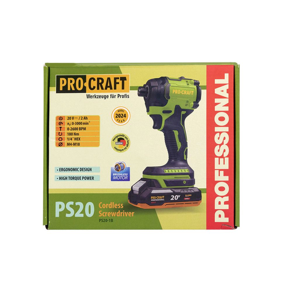Імпакт гвинтоверт акумуляторний Procraft PS20 
