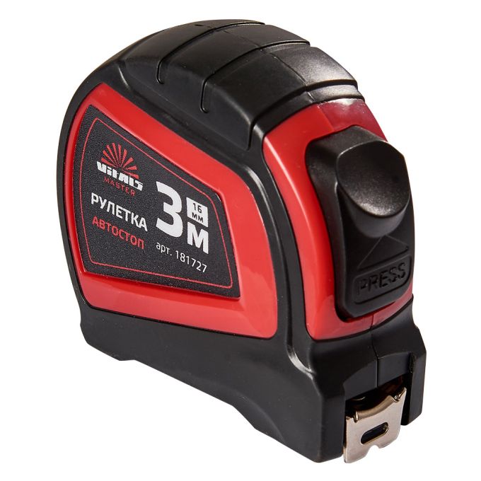 Рулетка 3 м×16 мм автостоп Vitals Master 181727