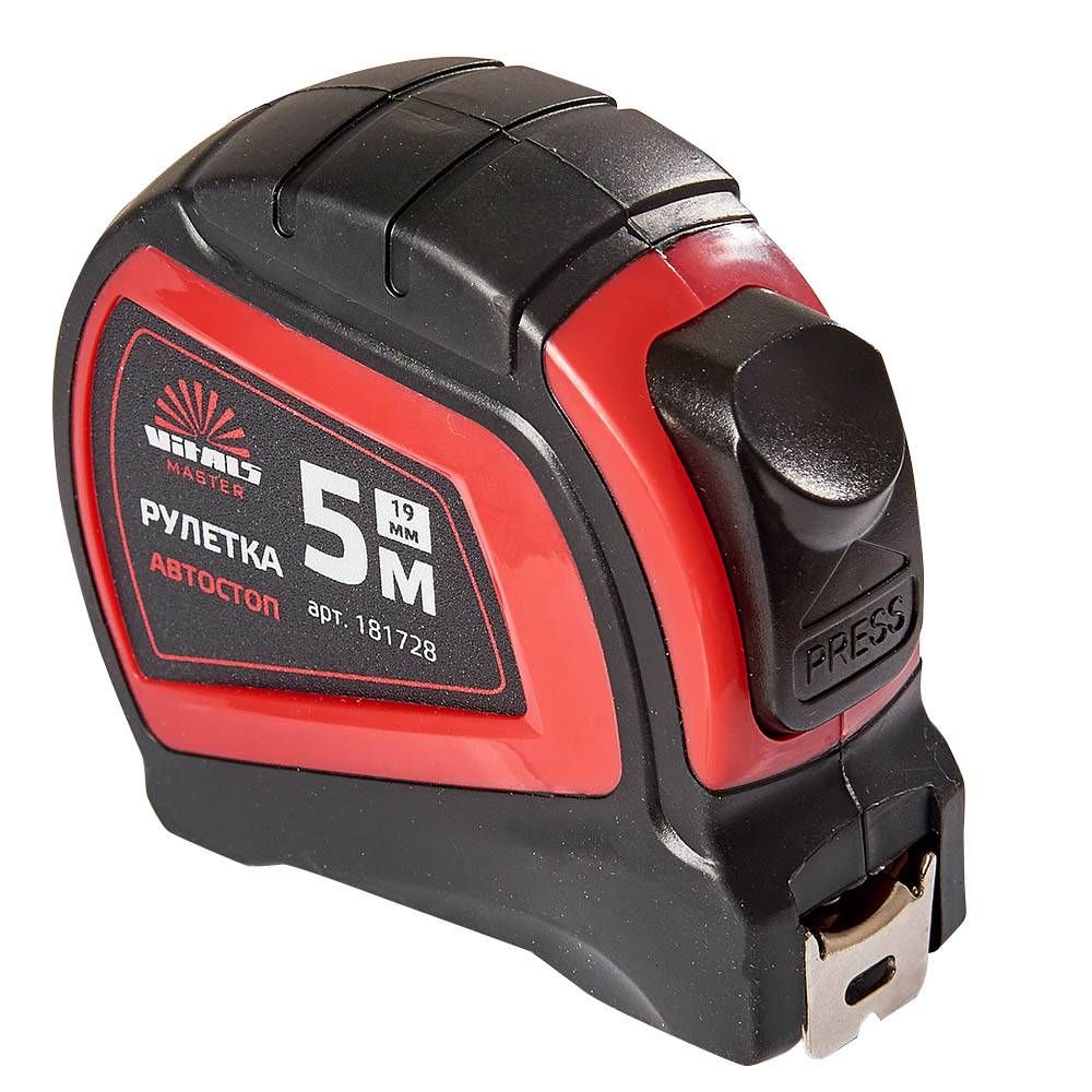 Рулетка Vitals 5 м×19 мм автостоп Vitals Master 181728