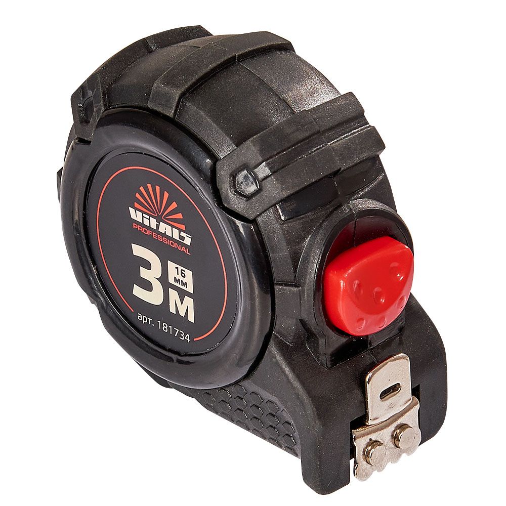 Рулетка 3 м × 16 мм автостоп Vitals Professional 181734